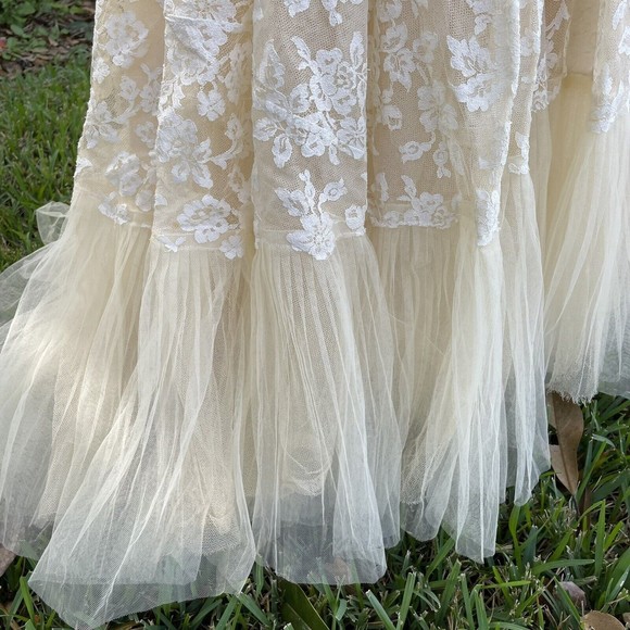 Vintage Marshall Fields & Co Wedding Dress The Brides Room 1950s Lace Tulle - Picture 5 of 11